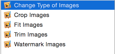 Change Type of Images, Crop Images, Fit Images, Trim Images, Watermark Images